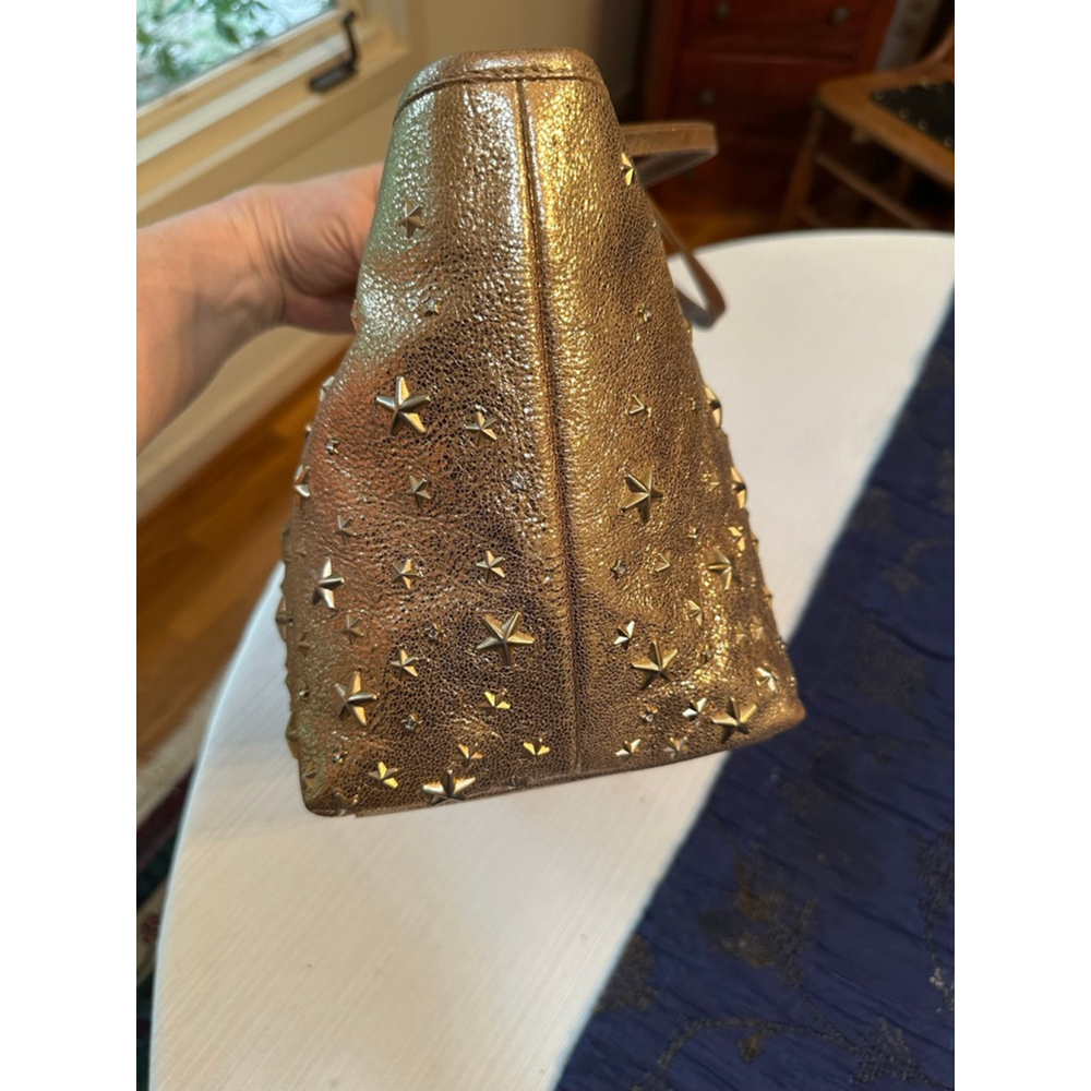 Jimmy Choo Gold/Tan Star Studded Leather Tote Bag - Picture 5 of 13